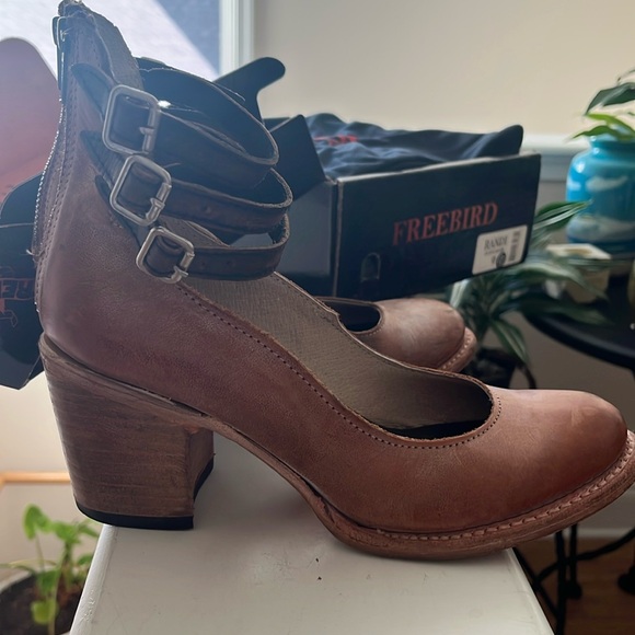 Free Bird, Handmade Leather Women's Heels, Size 9, Dusty Rose, RANDI - Picture 3 of 10